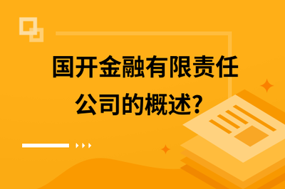 国开金融有限责任公司的概述?